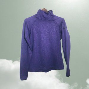 Nike Pro Dri-Fit Long Sleeve Mock-Neck Quarter-Zip Pullover Purple